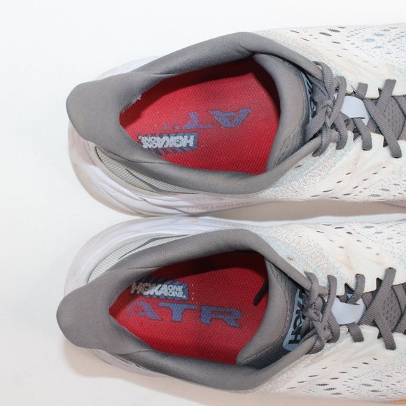 Hoka Clifton 8 White Grey Yellow Mens Road Running Shoes 119393 Size 11.5D #142 - Picture 10 of 14